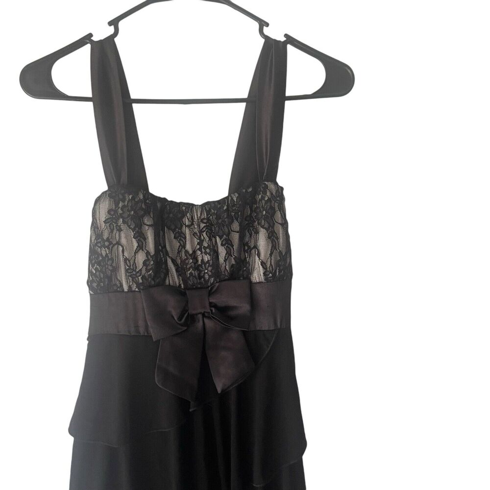 DEB Y2k 2000s Small Black Lace Fairy Grunge‎ Goth Chiffon Whimsygoth Mini Dress